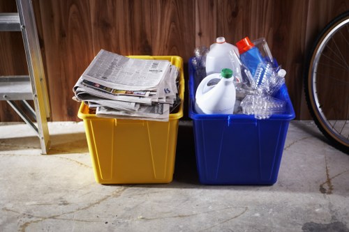 Professional waste clearance team managing construction debris.